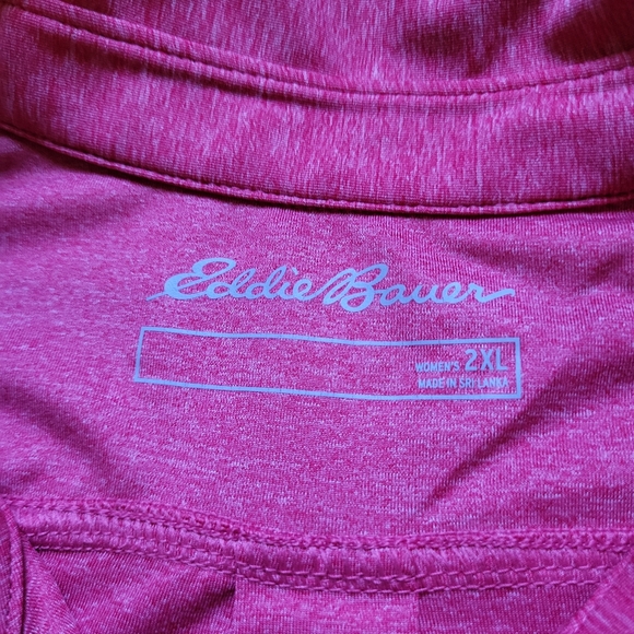 Eddie Bauer Travex Shirt Womens 2XL Button Up Pink Performance Stretch Hike Fish - Picture 5 of 12